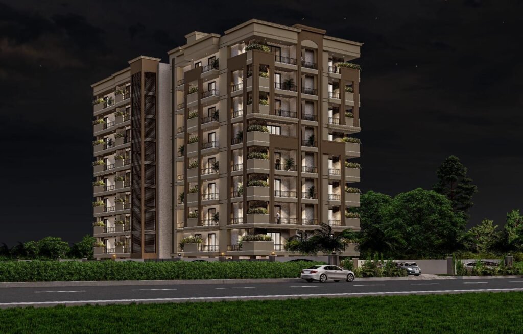 Sukham Luxury Living residential tower at Jhajra, Chakrata Road, Dehradun - artist impression